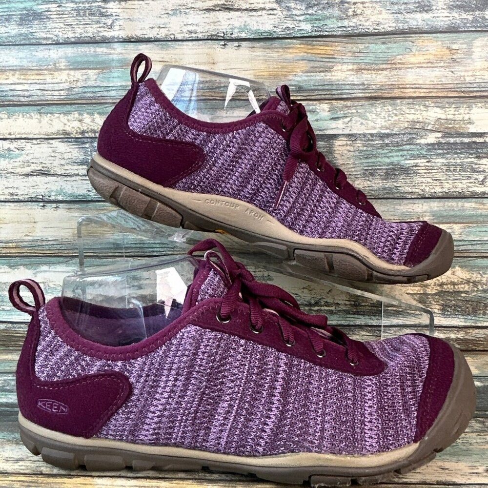 Keen Sneakers Shoes Womens Size 8.5 Burgundy Arch Support Comfort Walking Ladies - Picture 1 of 10